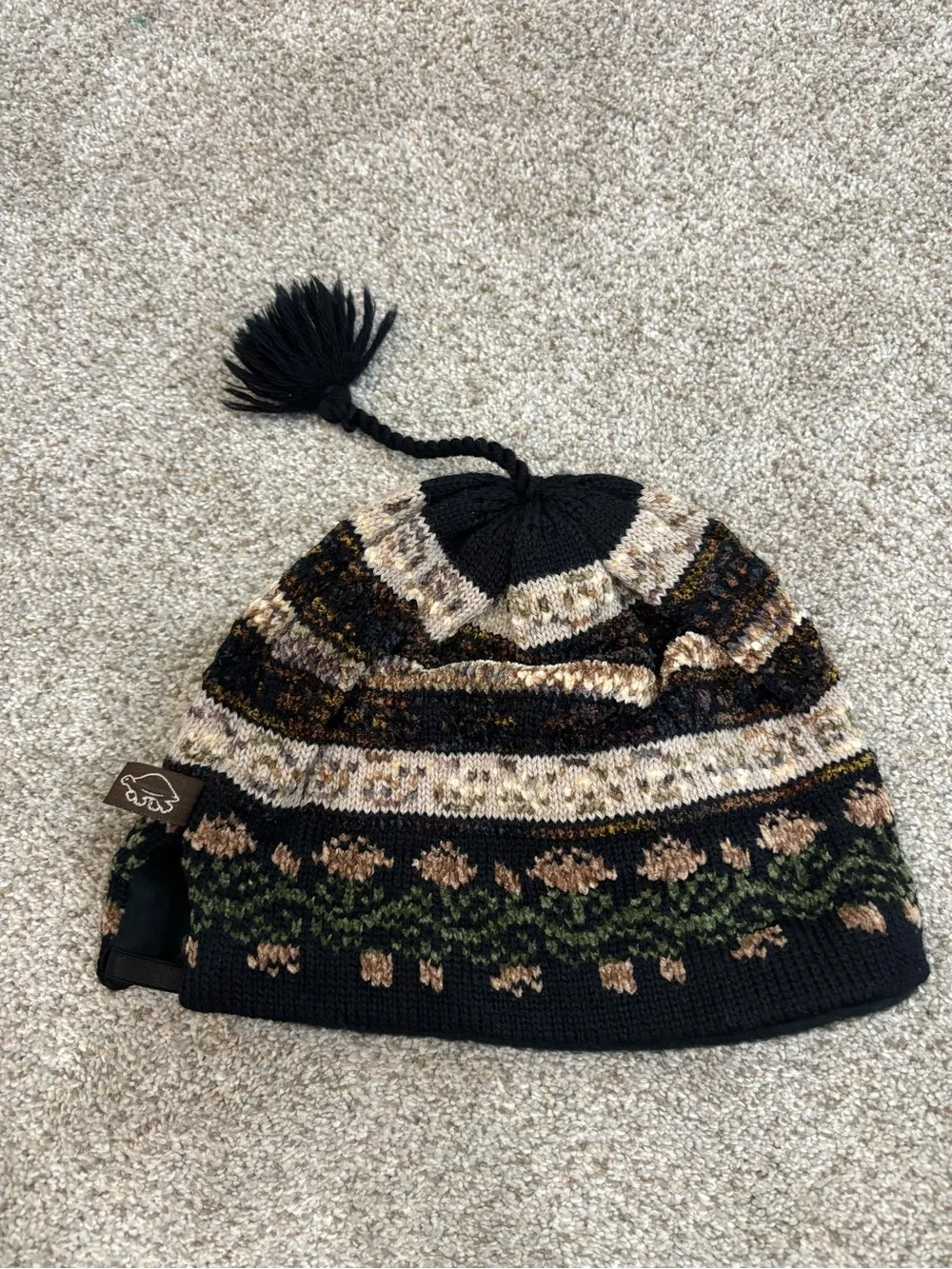 Turtle Fur Knit Cap Hat Aztec Merino Wool Beanie adult made in USA